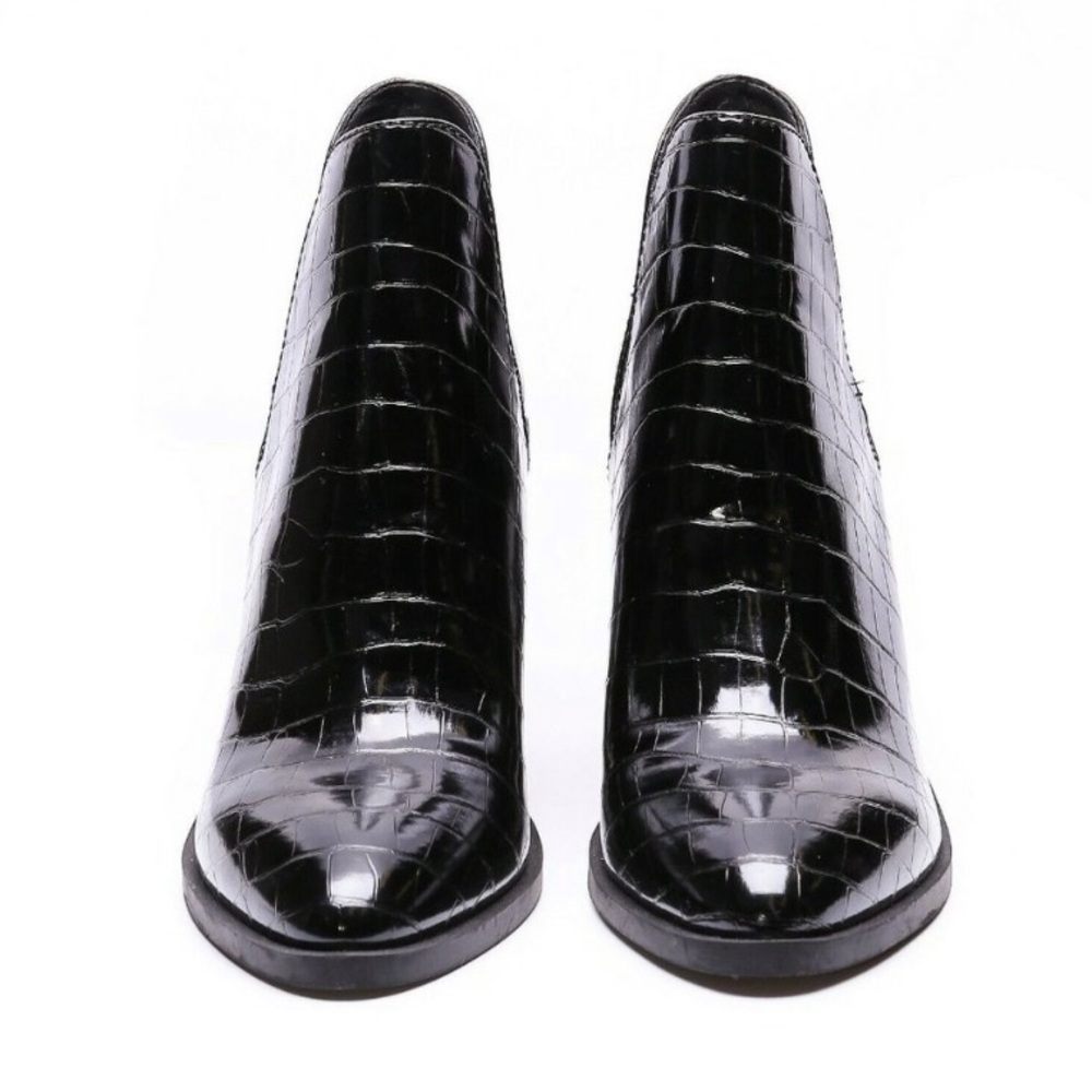 Steve Madden LEV Black Croc Booties - Picture 2 of 11